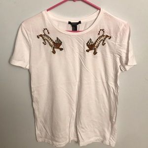 F21 embroidered tiger shirt